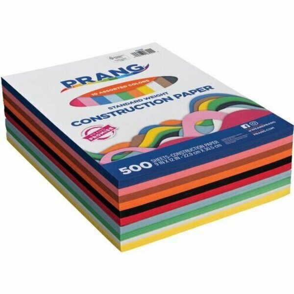 Pacon Construction Paper, 45lb, 9inx12in, AST, 500PK PACP6555